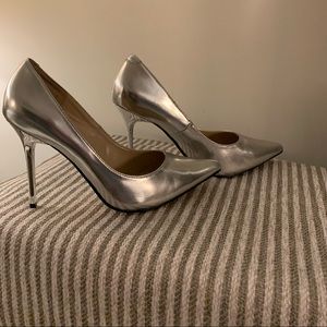 SEXY 4in stilleto silver evening pumps from Pleaser